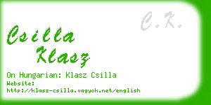 csilla klasz business card